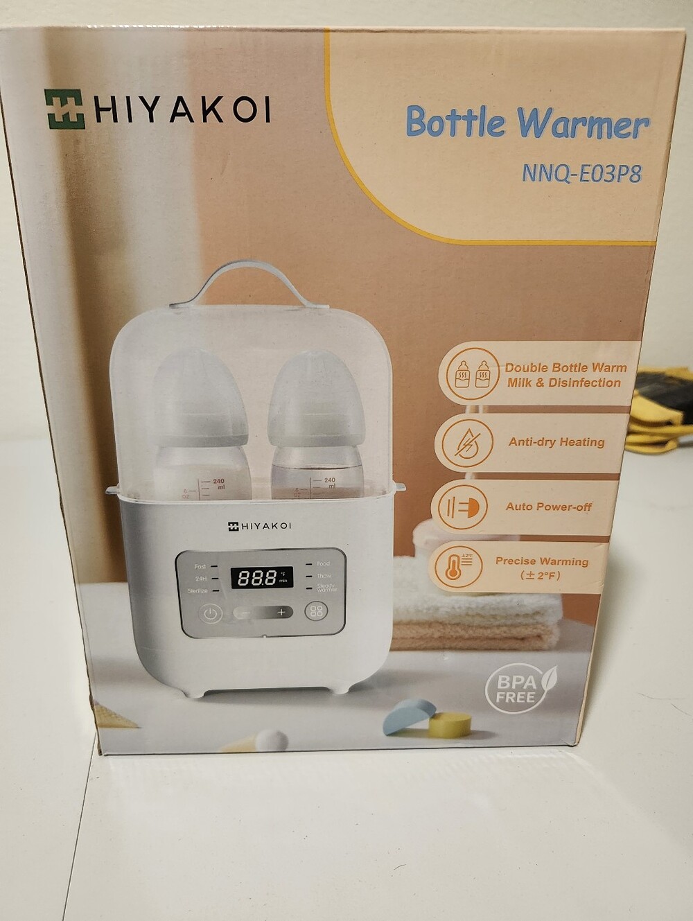 Bottle Warmer, HIYAKOI Fast Baby Bottle Warmer for Breastmilk with Smart Tempera
